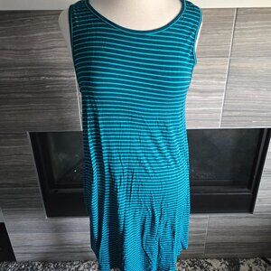 George Teal & Aqua Striped Sleeveless Dress – Size XL